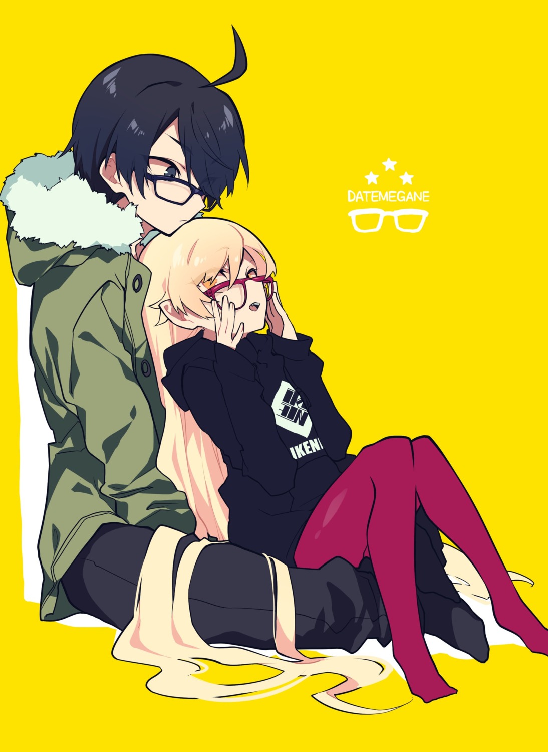 araragi_koyomi bakemonogatari megane mochizuki_kei monogatari_(series) oshino_shinobu pantyhose