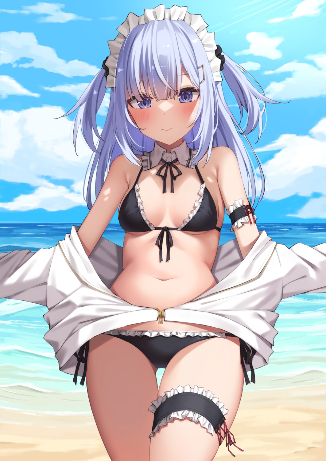 bikini garter open_shirt shikapiro swimsuits