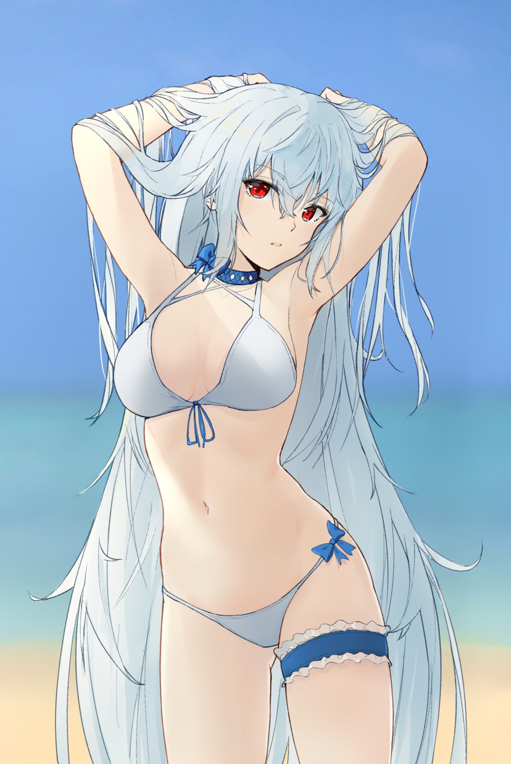 arknights bikini garter pu_ht skadi_(arknights) swimsuits