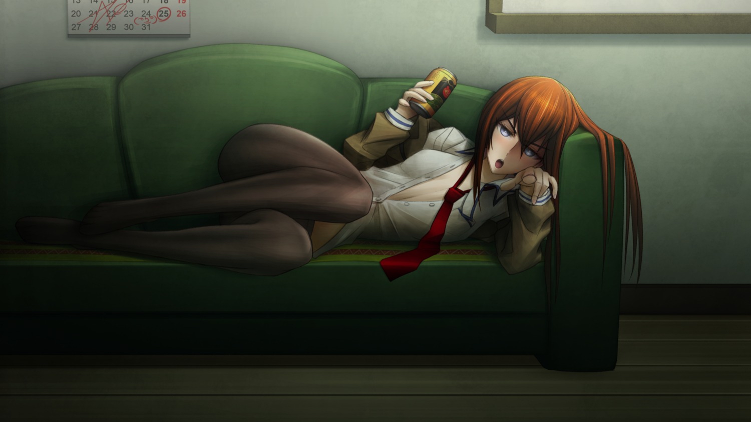 makise_kurisu no_bra open_shirt pantyhose raidouzero steins;gate