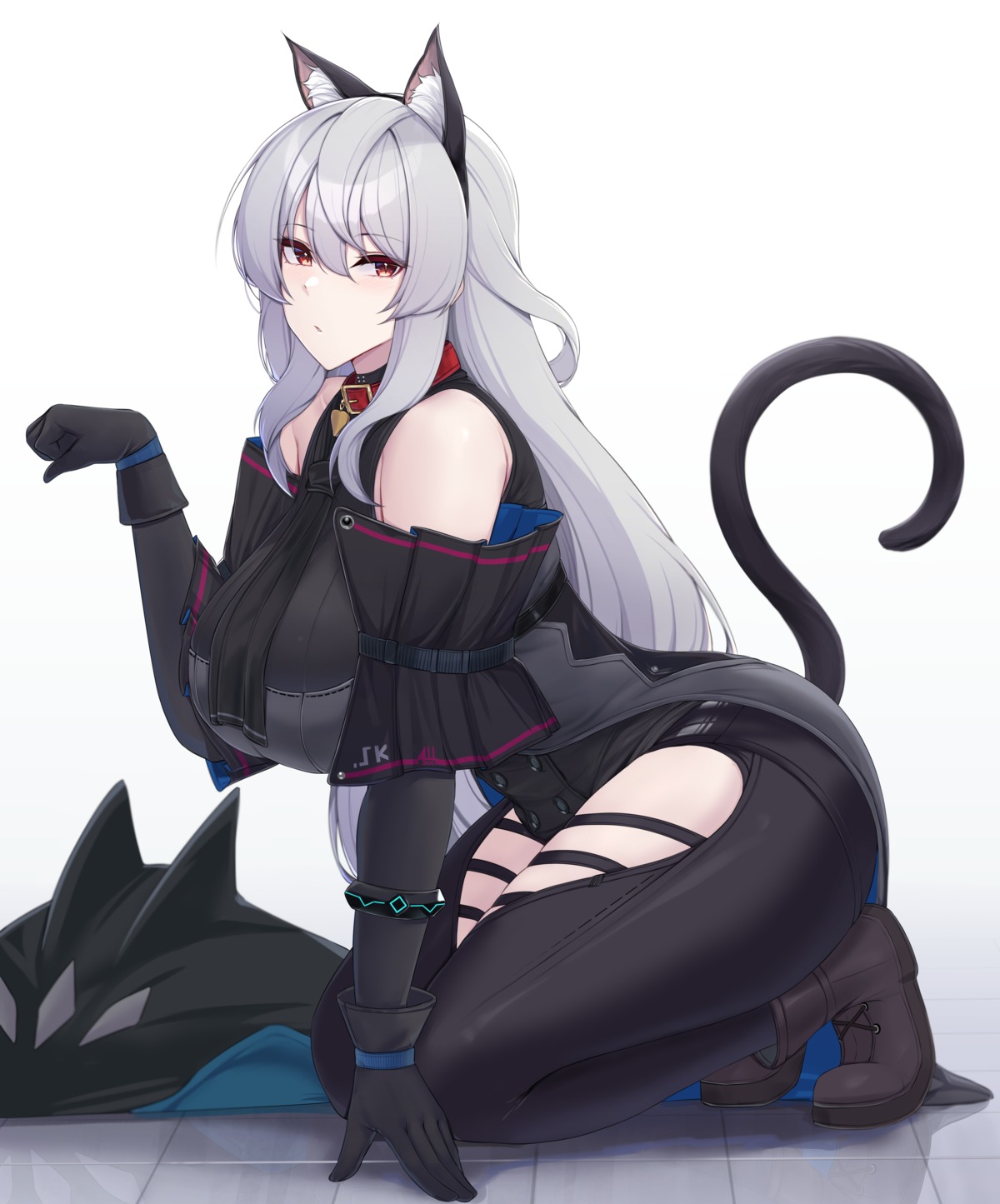 animal_ears arknights kanta_(kanta_077) nekomimi skadi_(arknights) tail