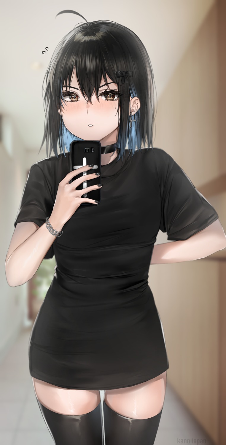 dress irene_(kanniiepan) kanniiepan selfie thighhighs