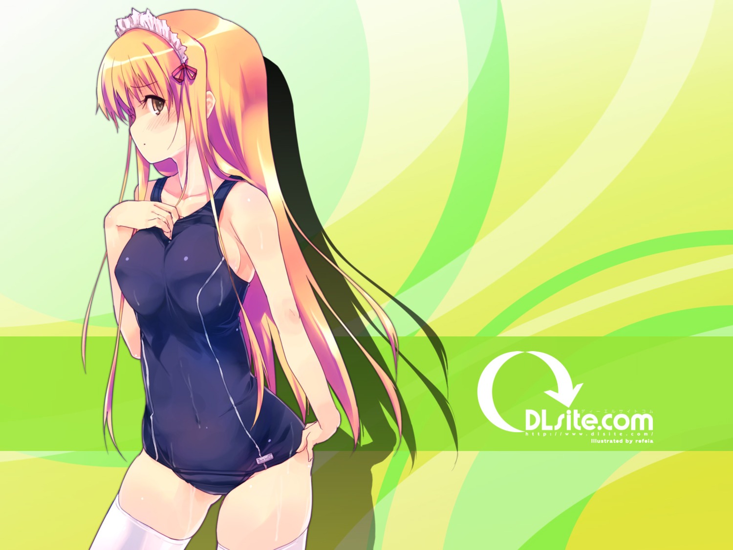 refeia school_swimsuit silhouette swimsuits thighhighs wallpaper