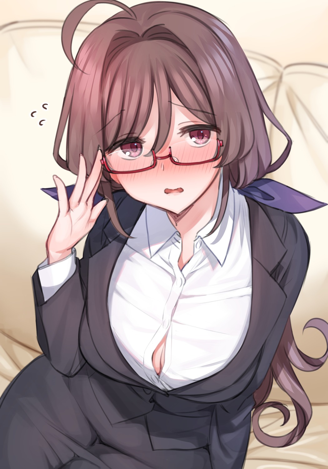 business_suit cleavage mankai_kaika megane