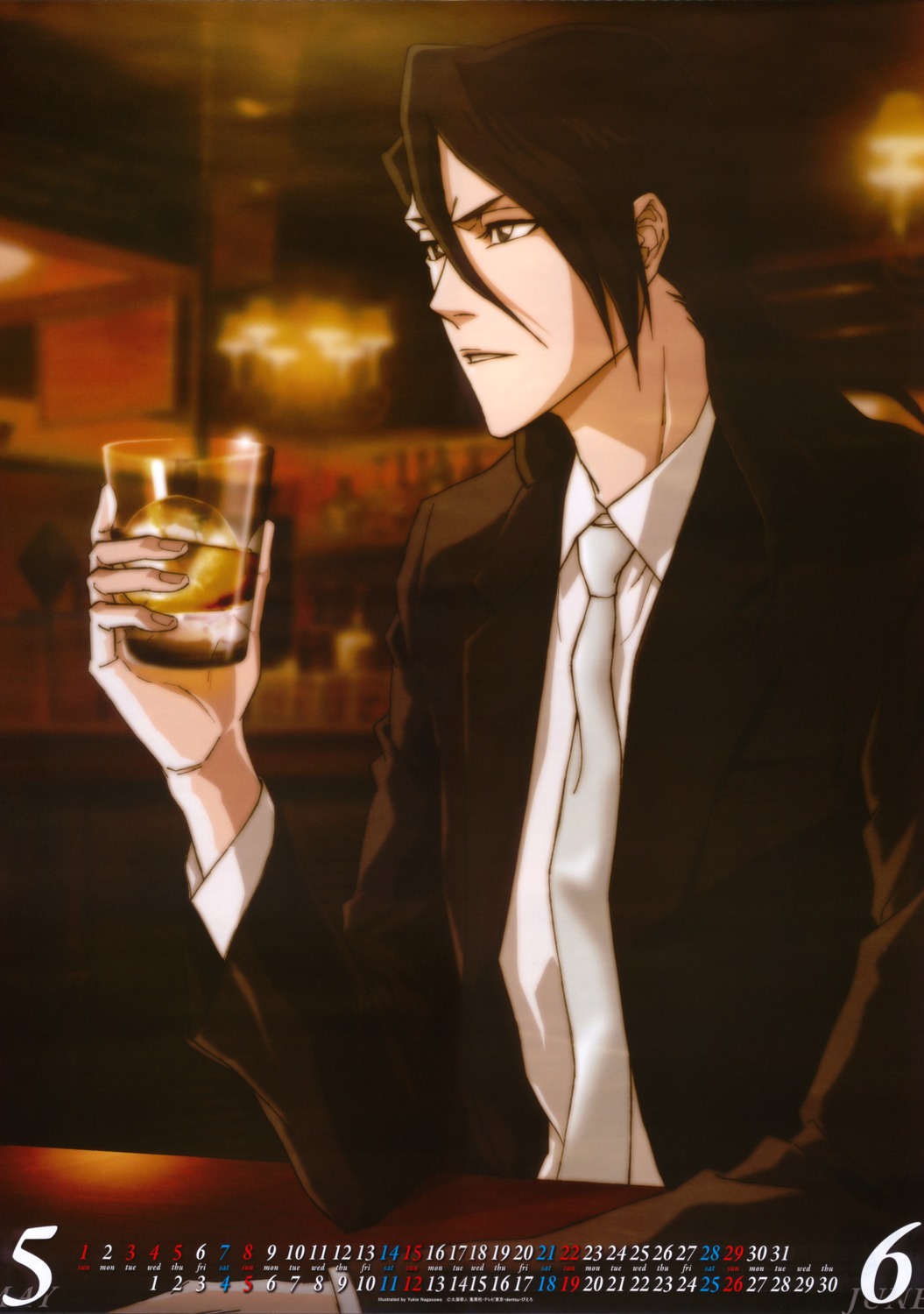 bleach calendar jpeg_artifacts kuchiki_byakuya male nagasawa_yukie screening