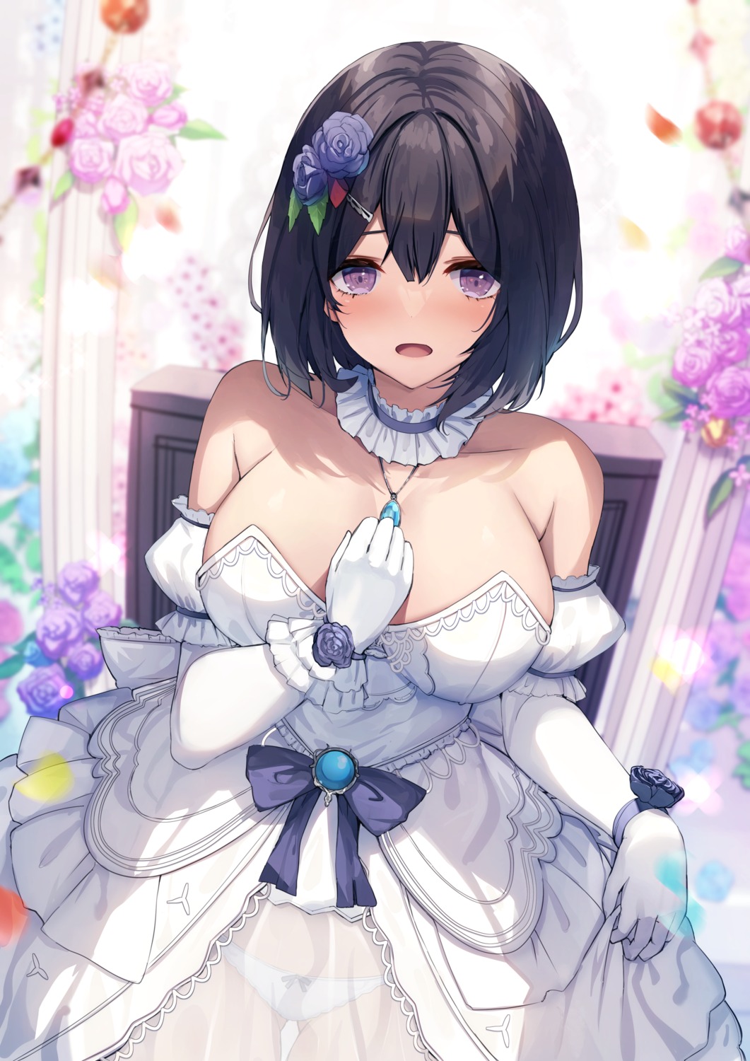 dress liya no_bra pantsu see_through wedding_dress