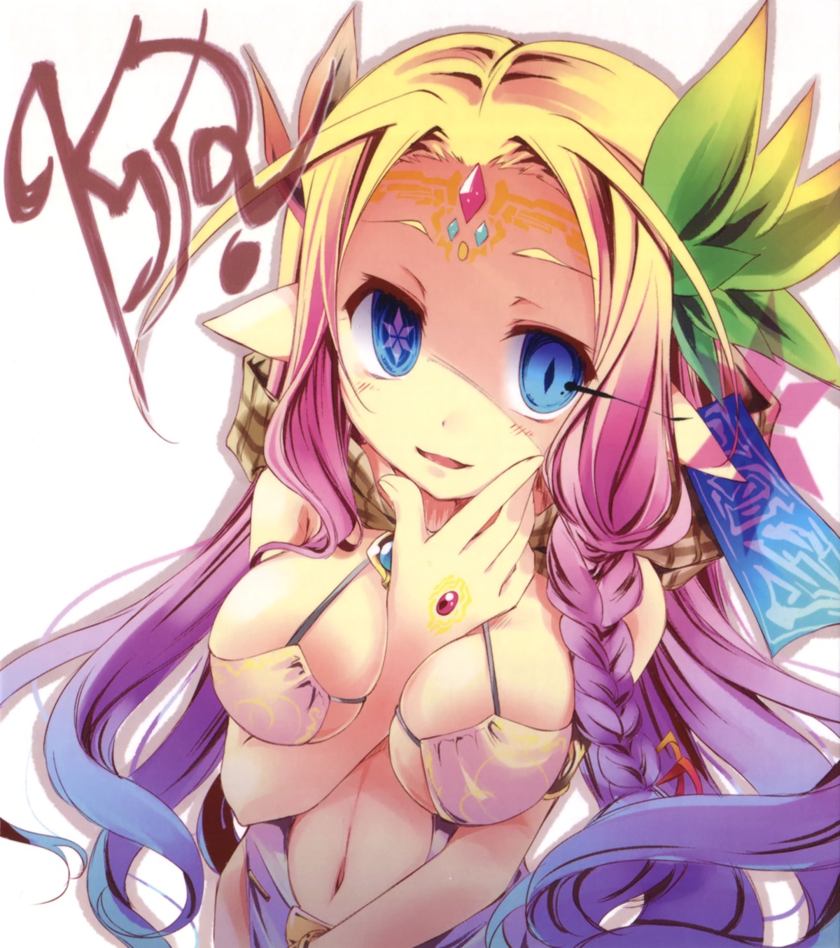 bra cleavage kamiya_yuu no_game_no_life pointy_ears think_nirvalen