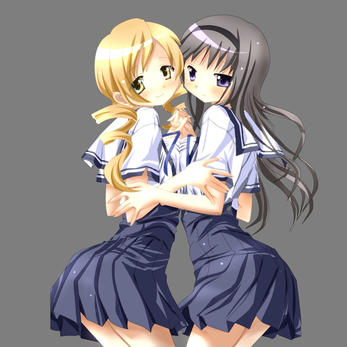 akemi_homura puella_magi_madoka_magica seifuku seleb629 tomoe_mami transparent_png