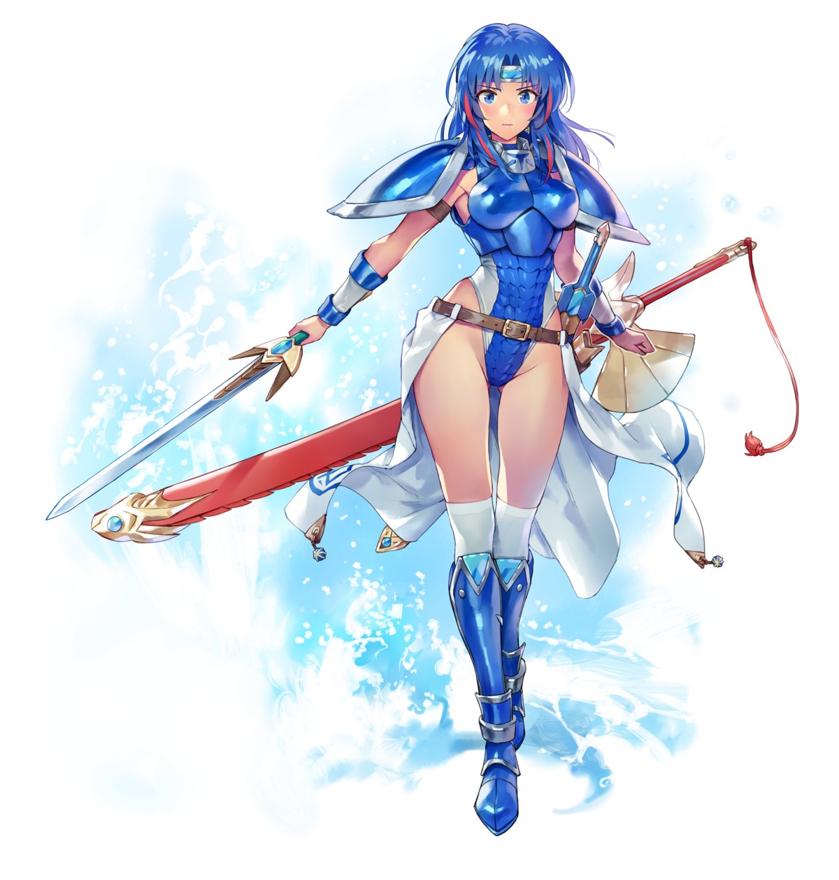 armor leotard matsuda_(matsukichi) sword thighhighs