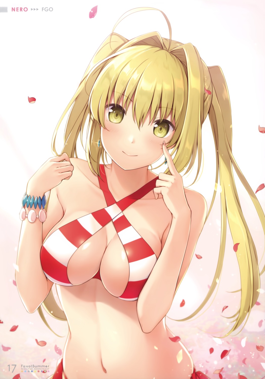 6u bikini cleavage eternal_land fate/grand_order saber_extra swimsuits