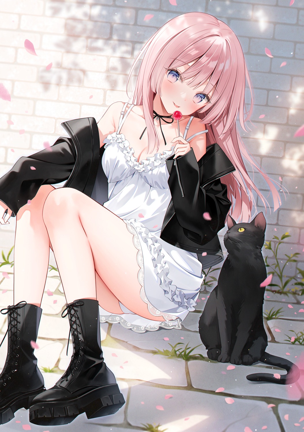 cleavage dress neko pantsu skirt_lift weri