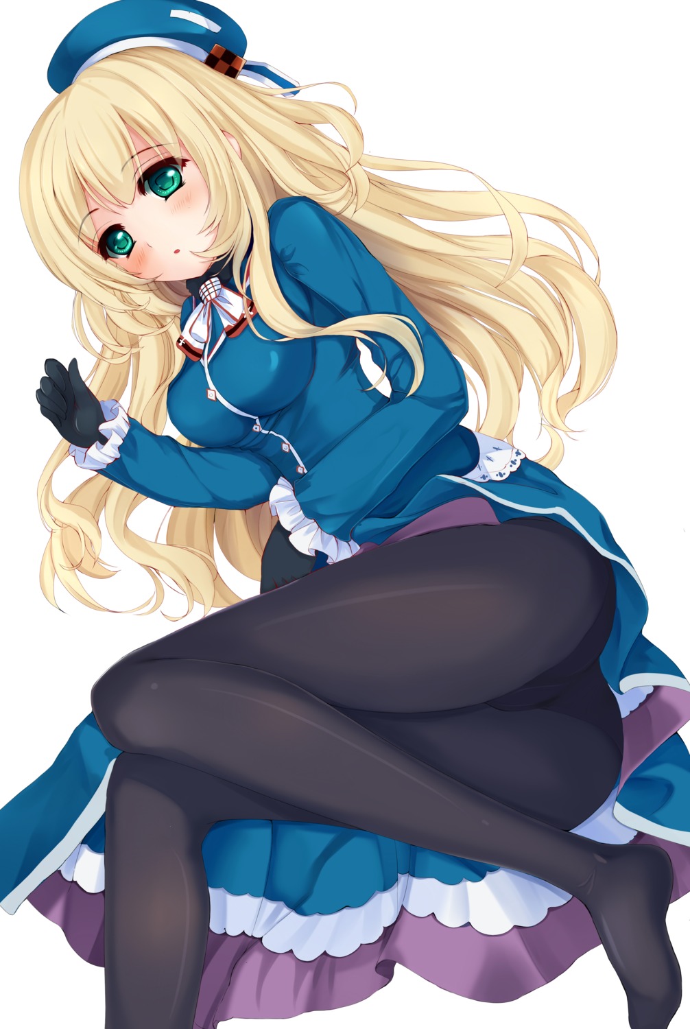 ass atago_(kancolle) cameltoe kantai_collection pantsu pantyhose skirt_lift uniform urara_(artist)