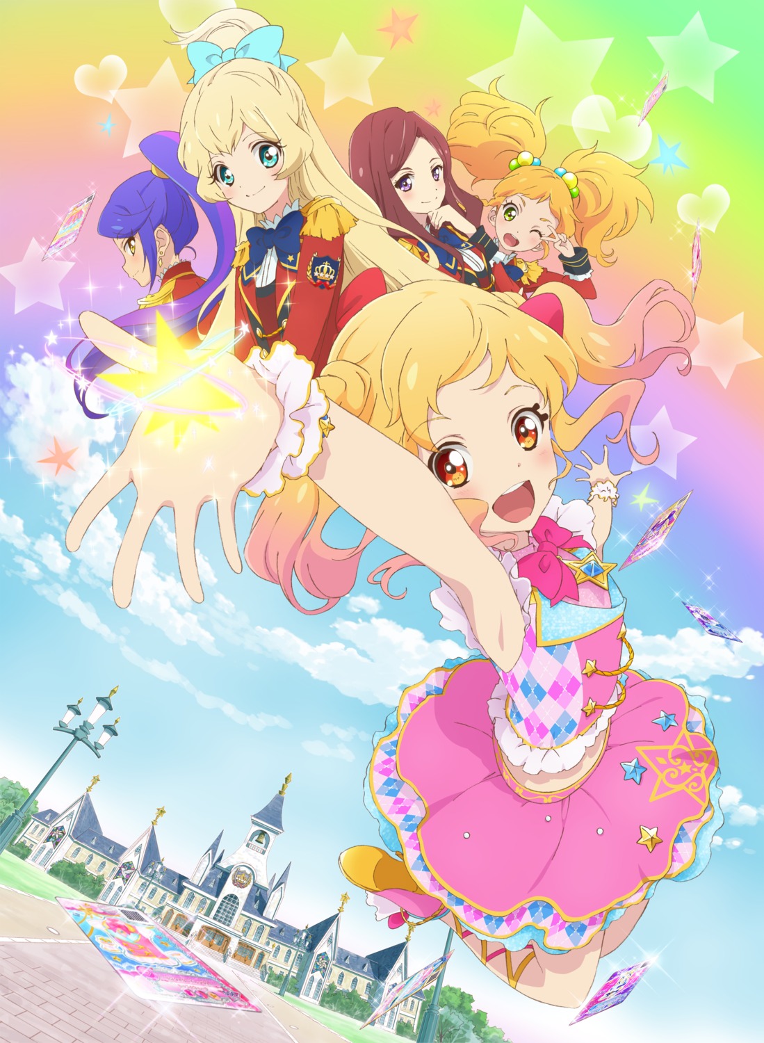 aikatsu! aikatsu_stars! heels kasumi_yozora kisaragi_tsubasa nijino_yume nikaidou_yuzu shiratori_hime uniform