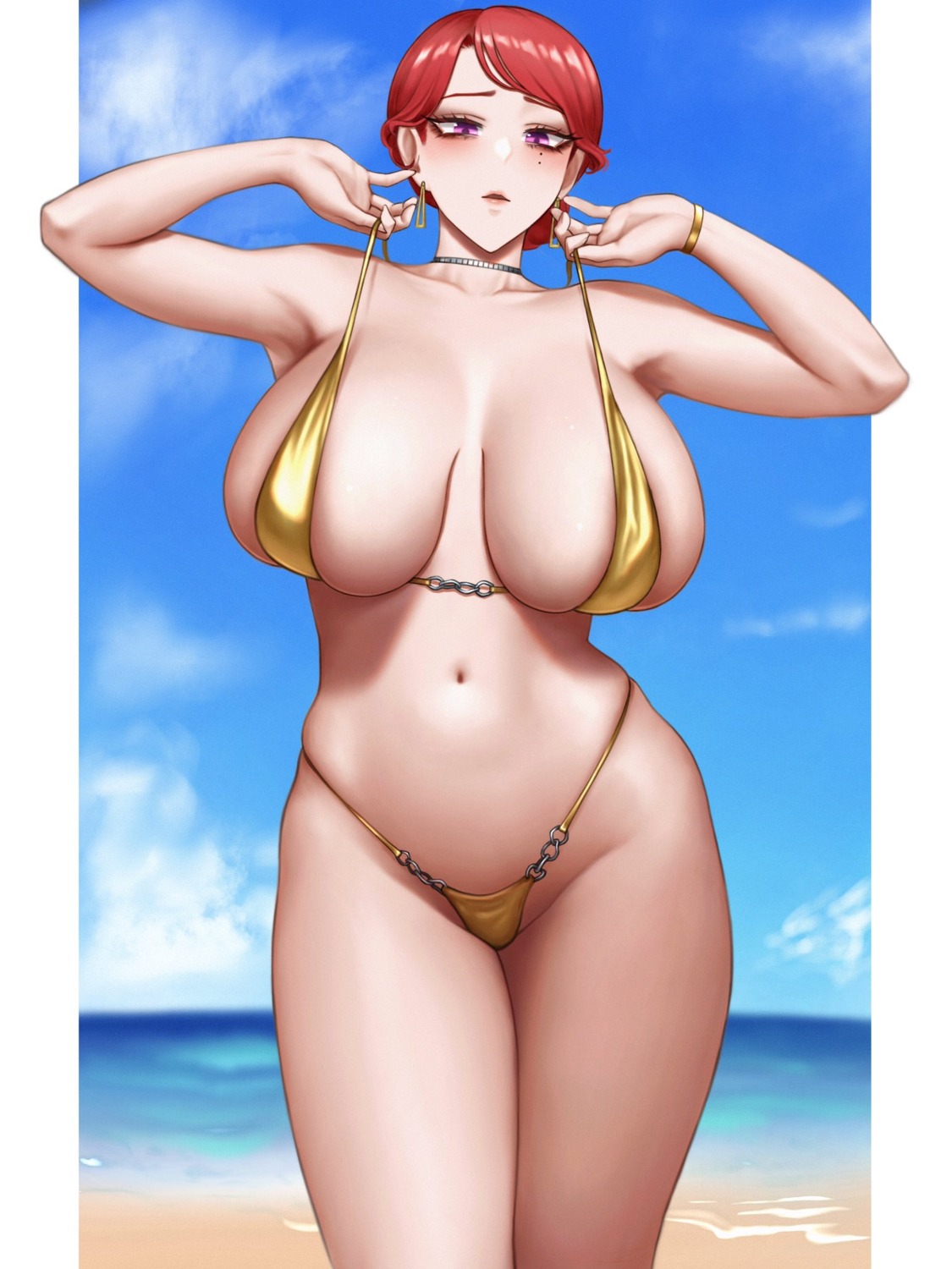 bikini c-77_hongryeon erect_nipples hihizaru_badass last_origin swimsuits undressing