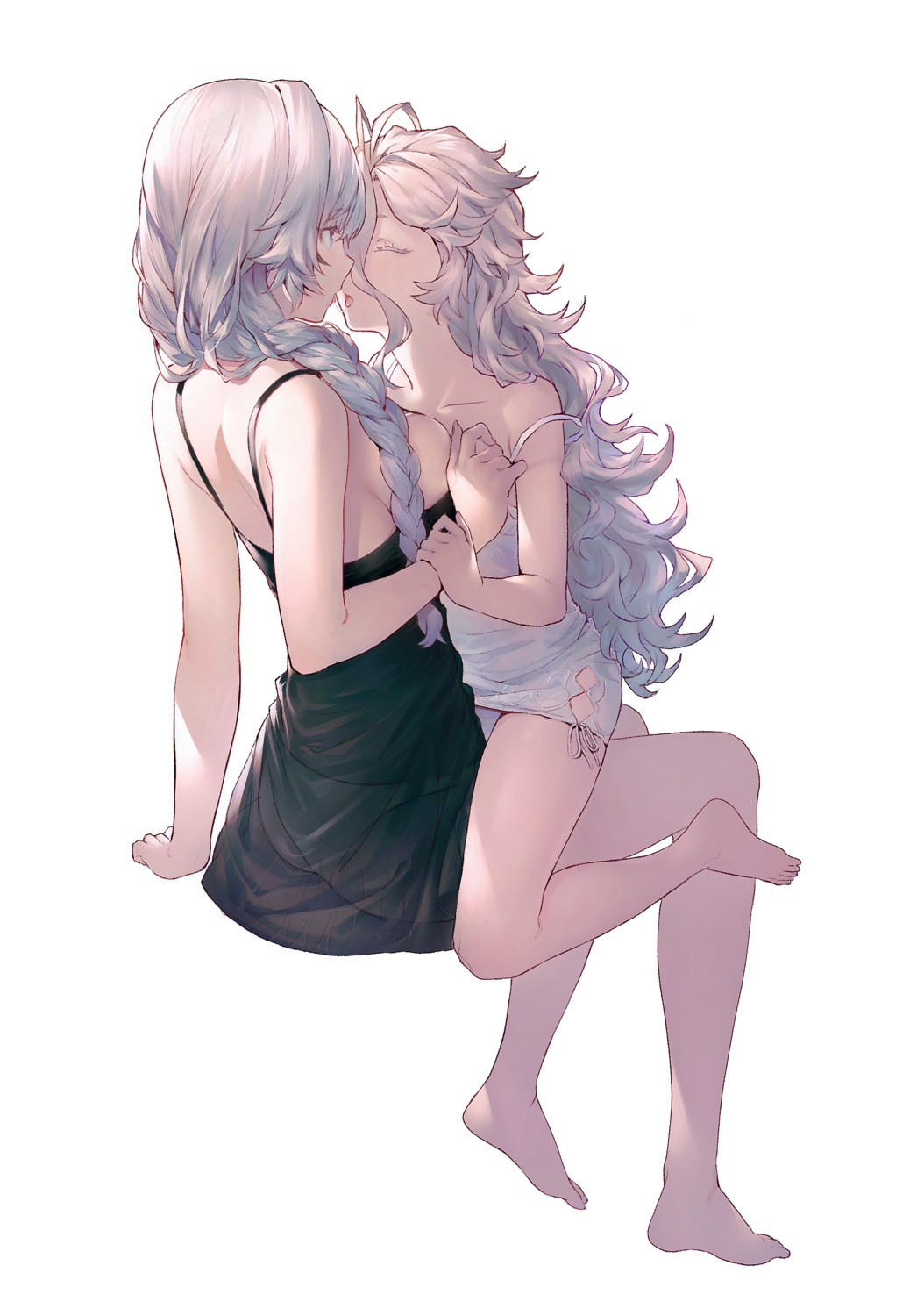 ass leon_v lingerie pantsu see_through skirt_lift yuri