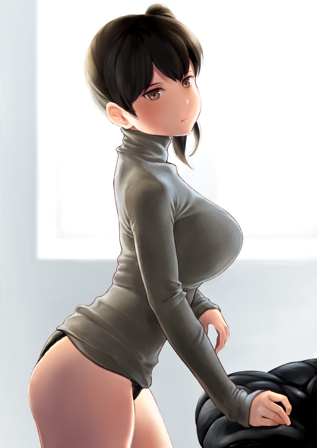 kaga_(kancolle) kantai_collection pantsu sweater wa_(genryusui)