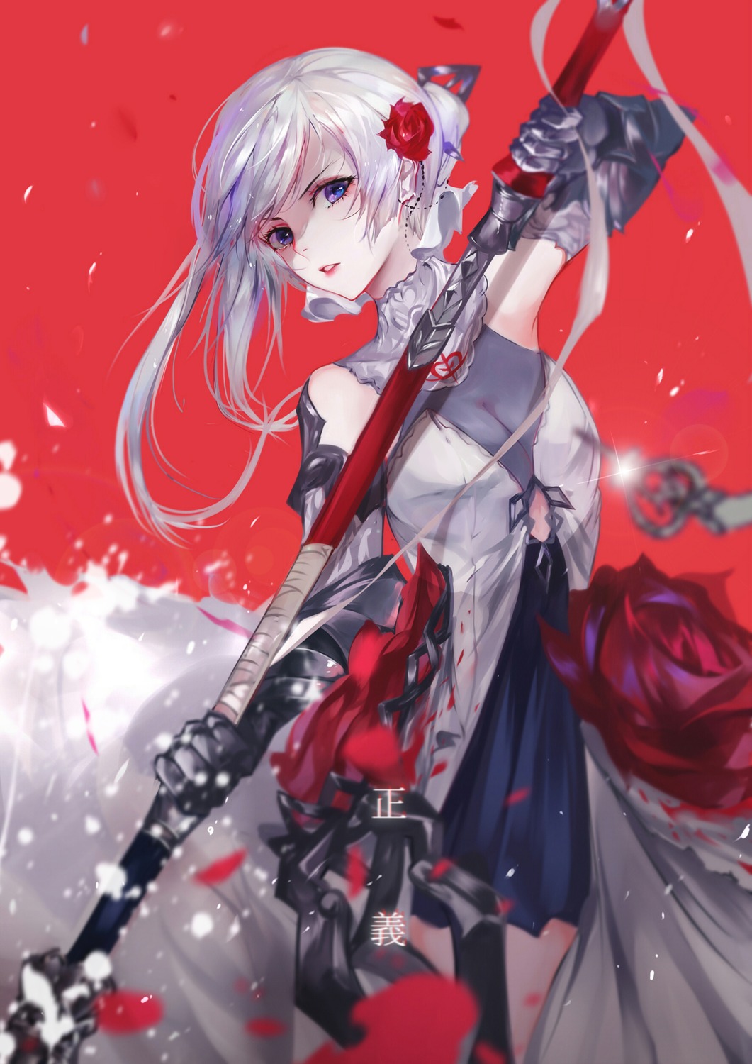 armor blood dress sinoalice snow_white_(sinoalice) sword vardan