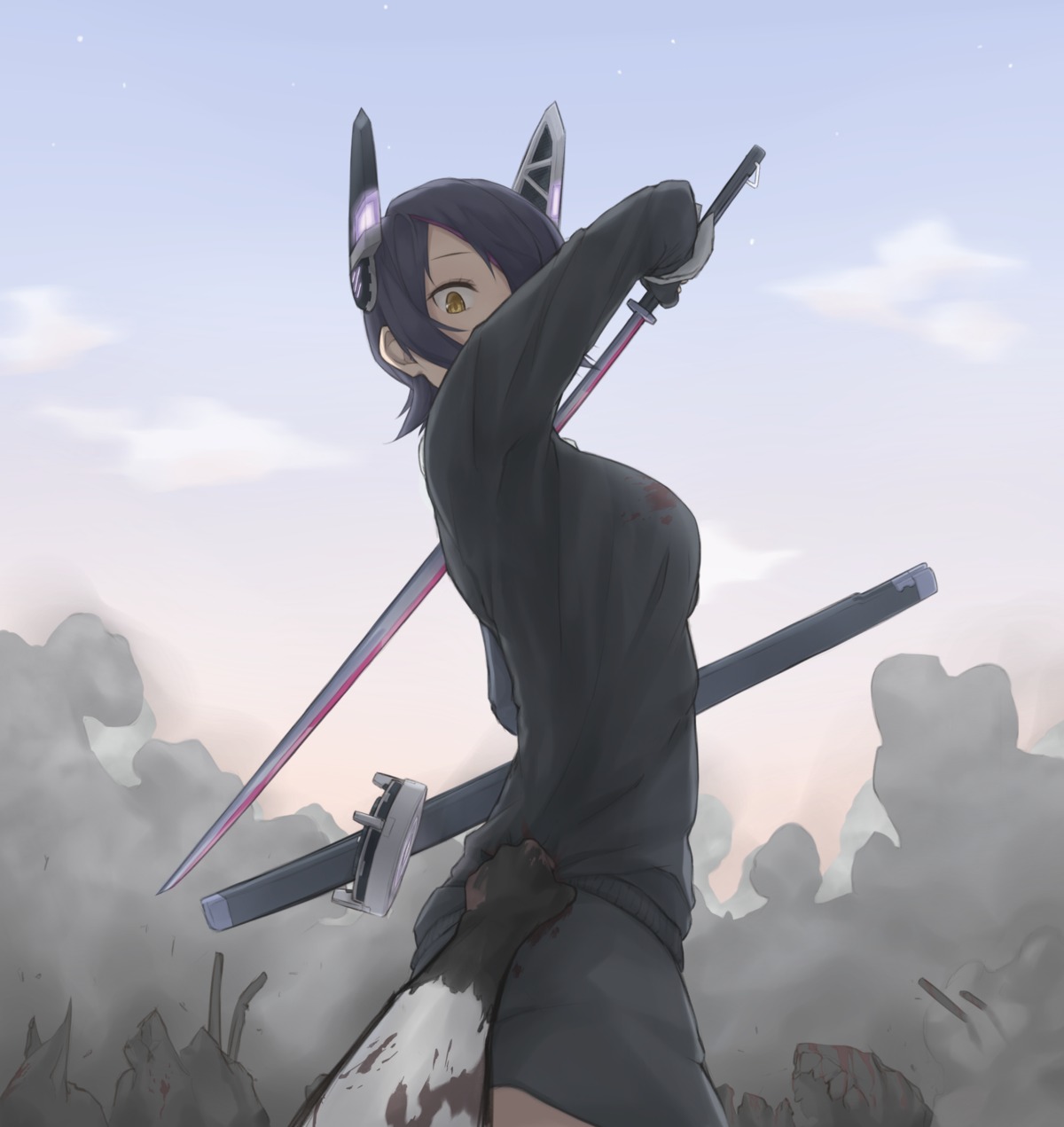 blood enosan kantai_collection sword tenryuu_(kancolle)