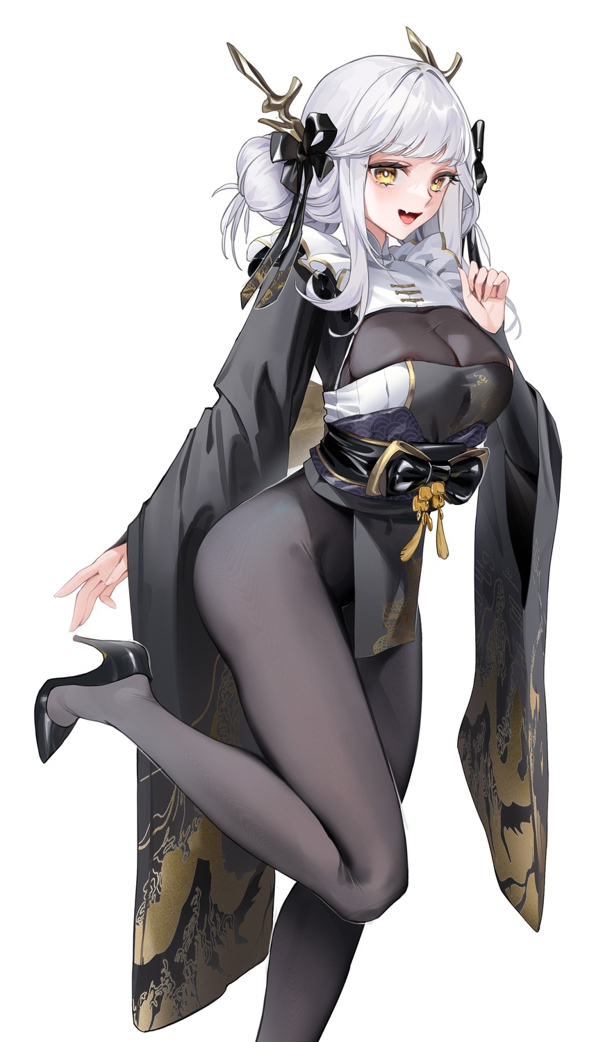 blanc_(nikke) goddess_of_victory:_nikke heels japanese_clothes pantyhose zhudouzi