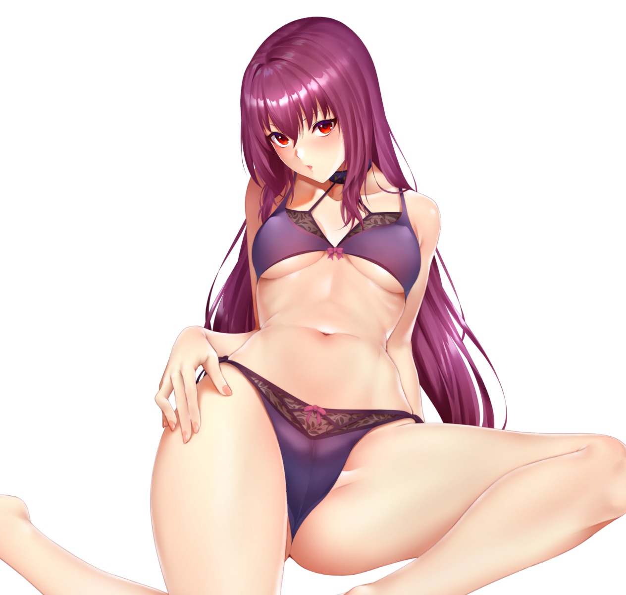 bra cameltoe erect_nipples fate/stay_night pantsu scathach_(fate/grand_order) string_panties zucchini