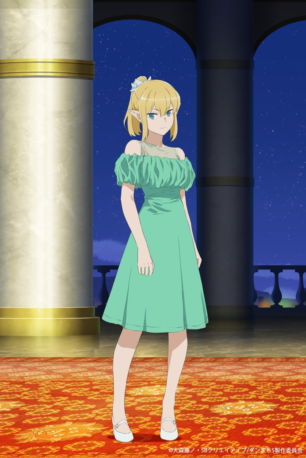 dress dungeon_ni_deai_wo_motomeru_no_wa_machigatteiru_darou_ka elf heels pointy_ears ryuu_lion see_through tagme
