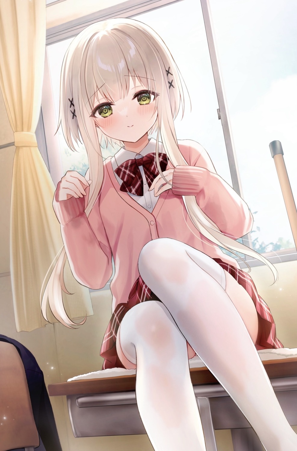 seifuku skirt_lift sweater thighhighs yonezou