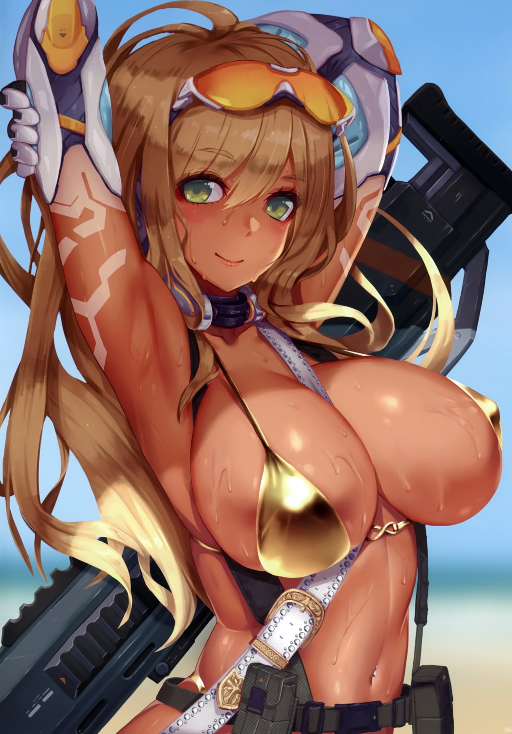 2d bikini erect_nipples megane swimsuits tattoo