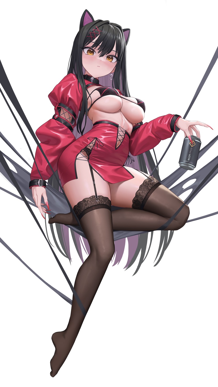 animal_ears bra nekomimi stockings thighhighs xzu