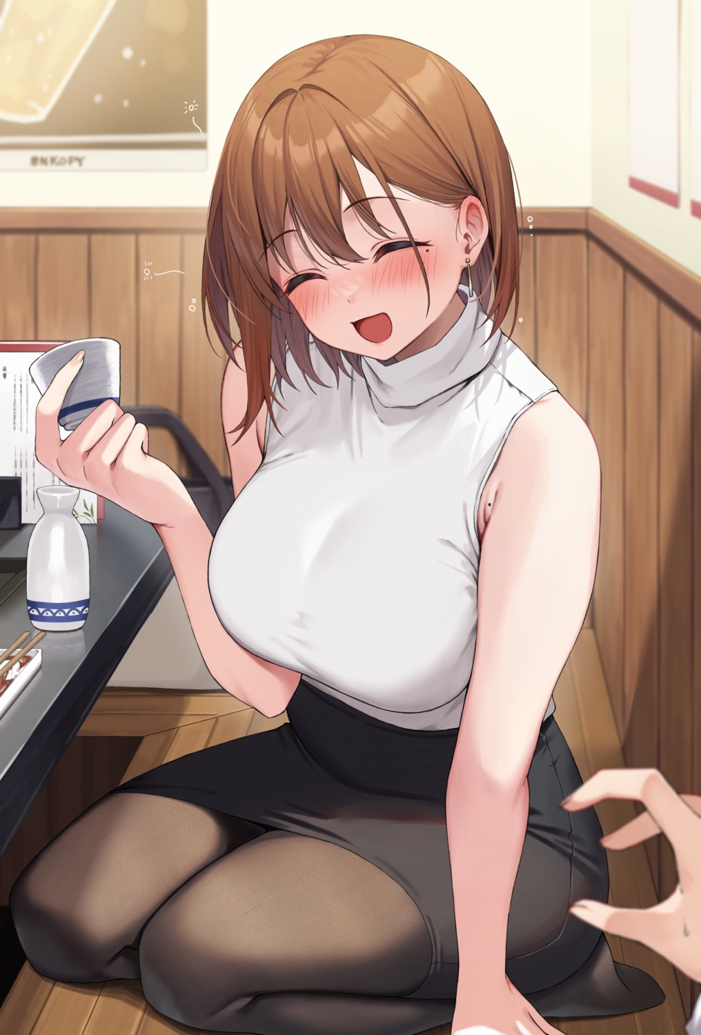 ol-chan_(udon.) pantyhose sake sweater udon.