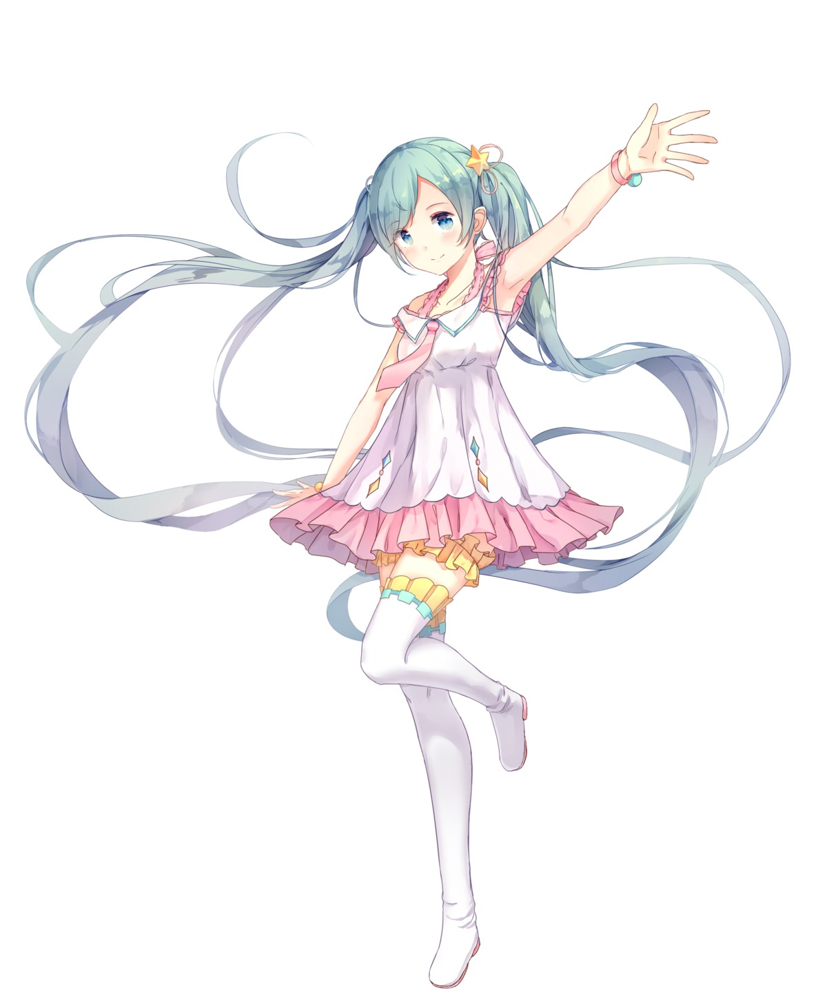 dress hatsune_miku thighhighs vocaloid yue_yue