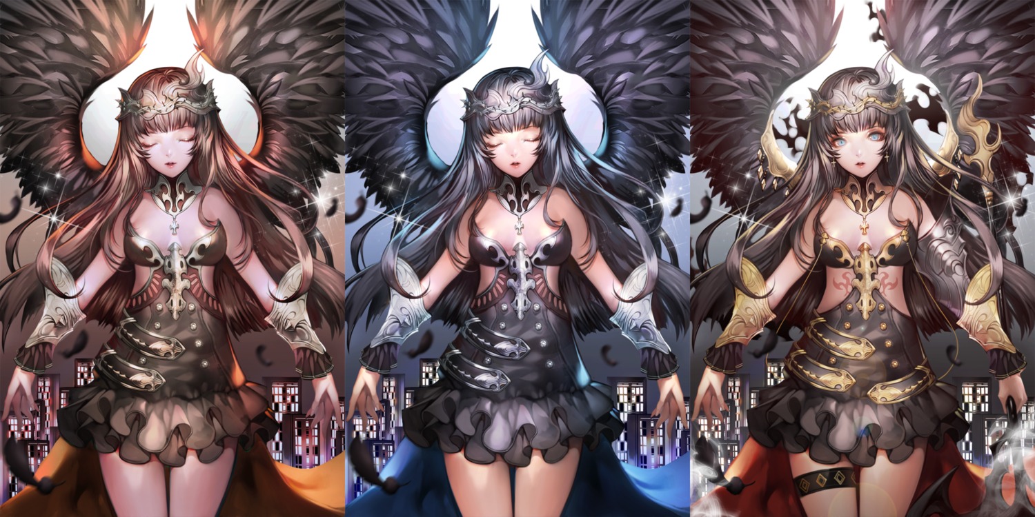 character_design cleavage dabbang devil_maker:_tokyo dress wings