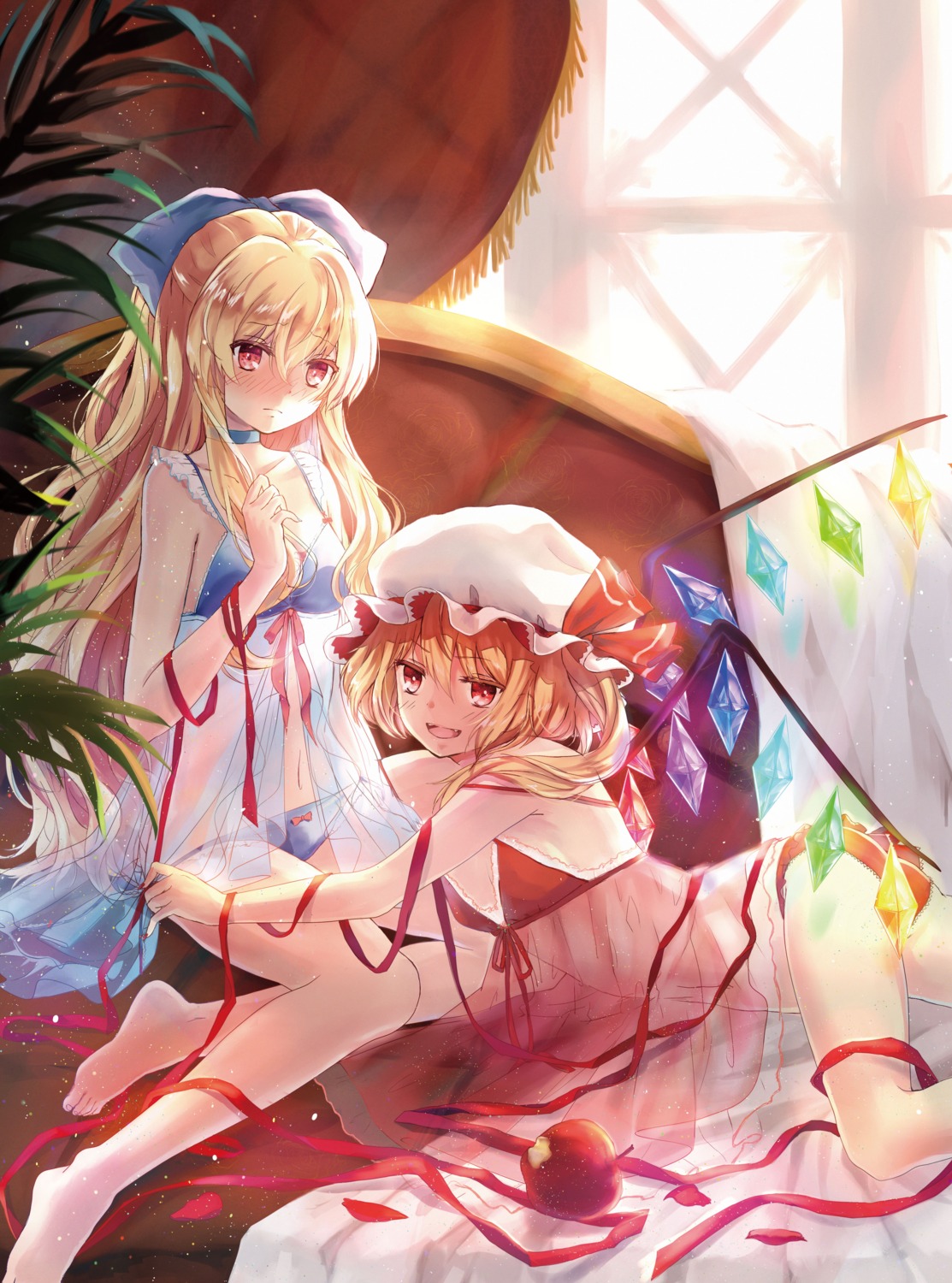 crossover flandre_scarlet hahahamu leticia leticia_draculea lingerie loli mondaiji_tachi_ga_isekai_kara_kuru_sou_desu_yo? pantsu see_through touhou yuri