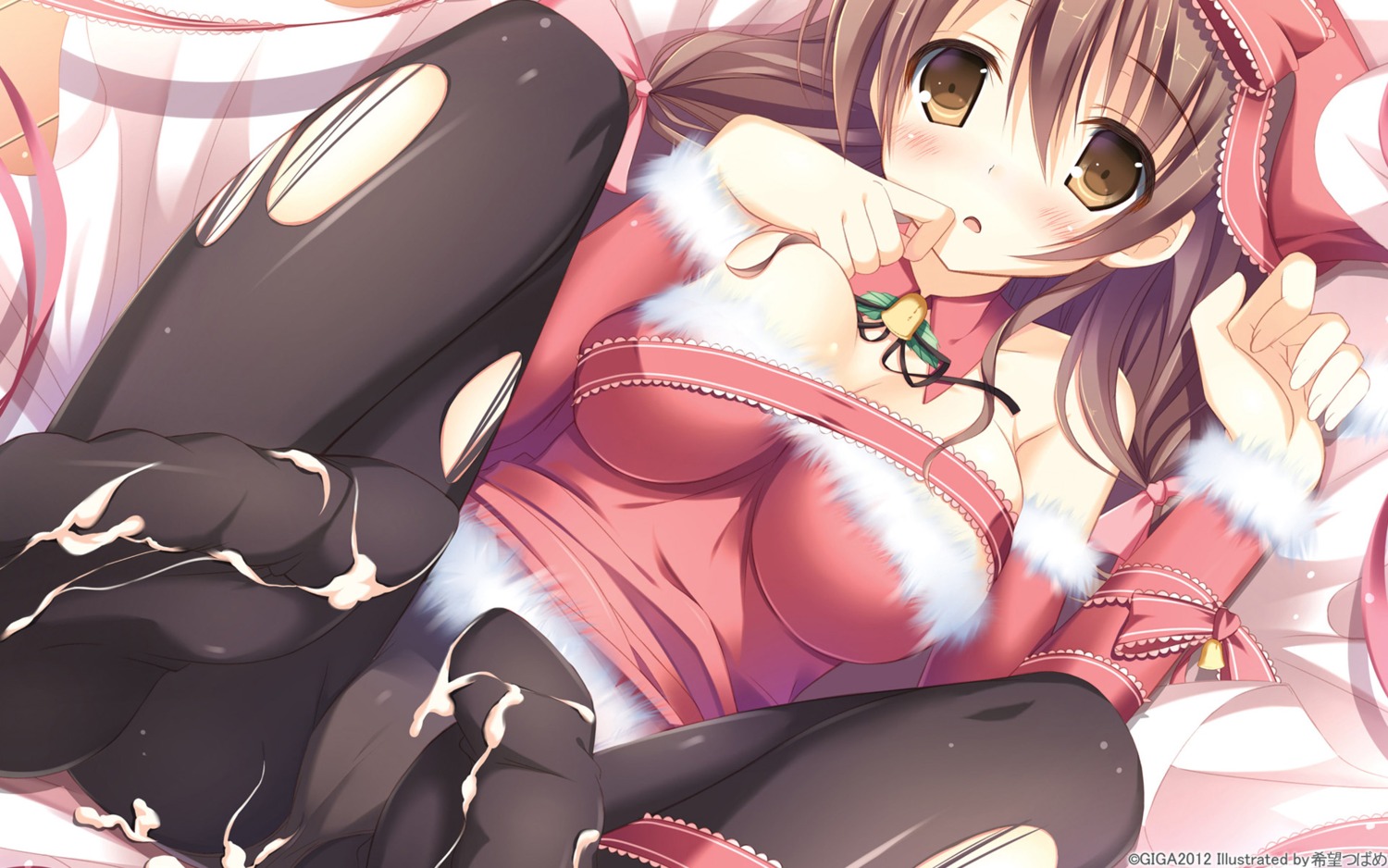 christmas cum feet giga hotchkiss mikage_shizuku nozomi_tsubame pantsu pantyhose wallpaper