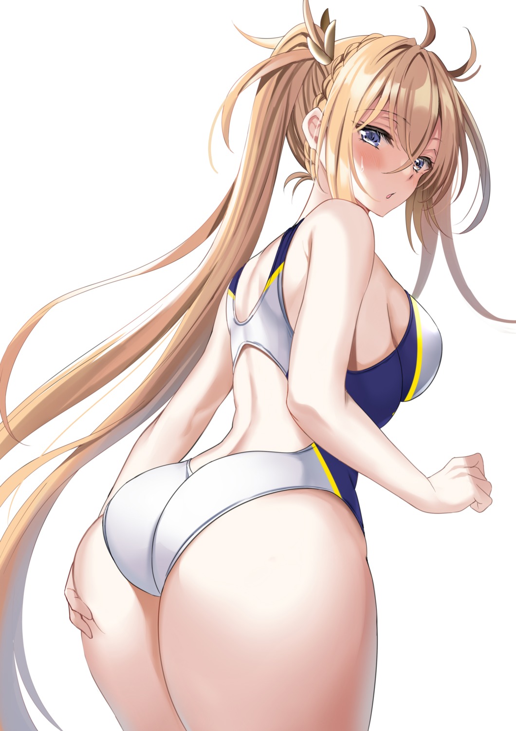 ass ass_grab bradamante_(fate) fate/grand_order harimoji swimsuits