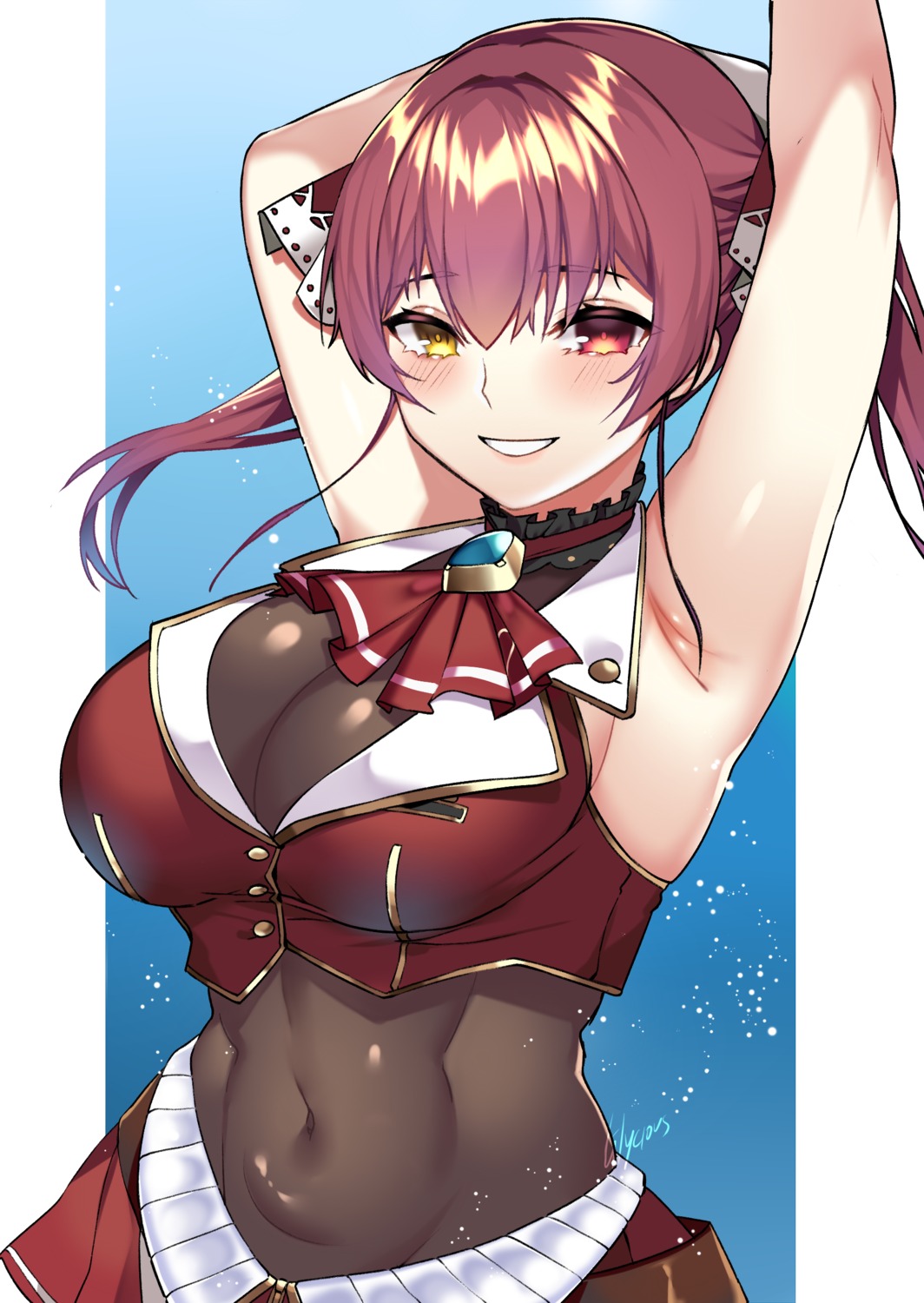 bodysuit heterochromia hololive houshou_marine lilycious