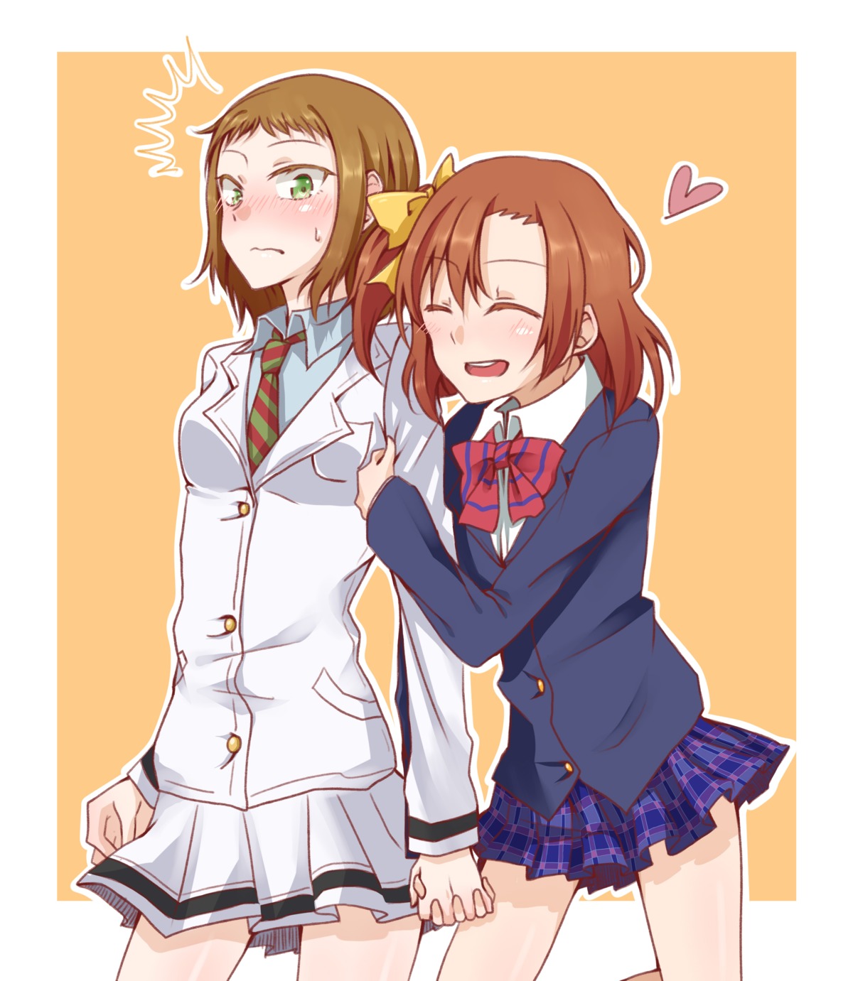 kira_tsubasa kousaka_honoka love_live! seifuku yuri