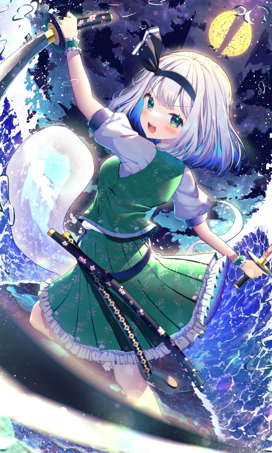 kiramarukou konpaku_youmu myon skirt_lift sword touhou