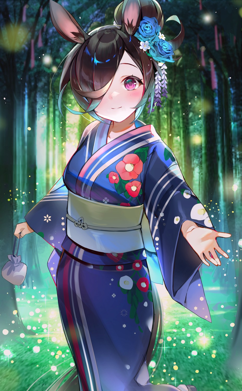 animal_ears moko_(moko/moko) rice_shower_(umamusume) tail uma_musume_pretty_derby yukata