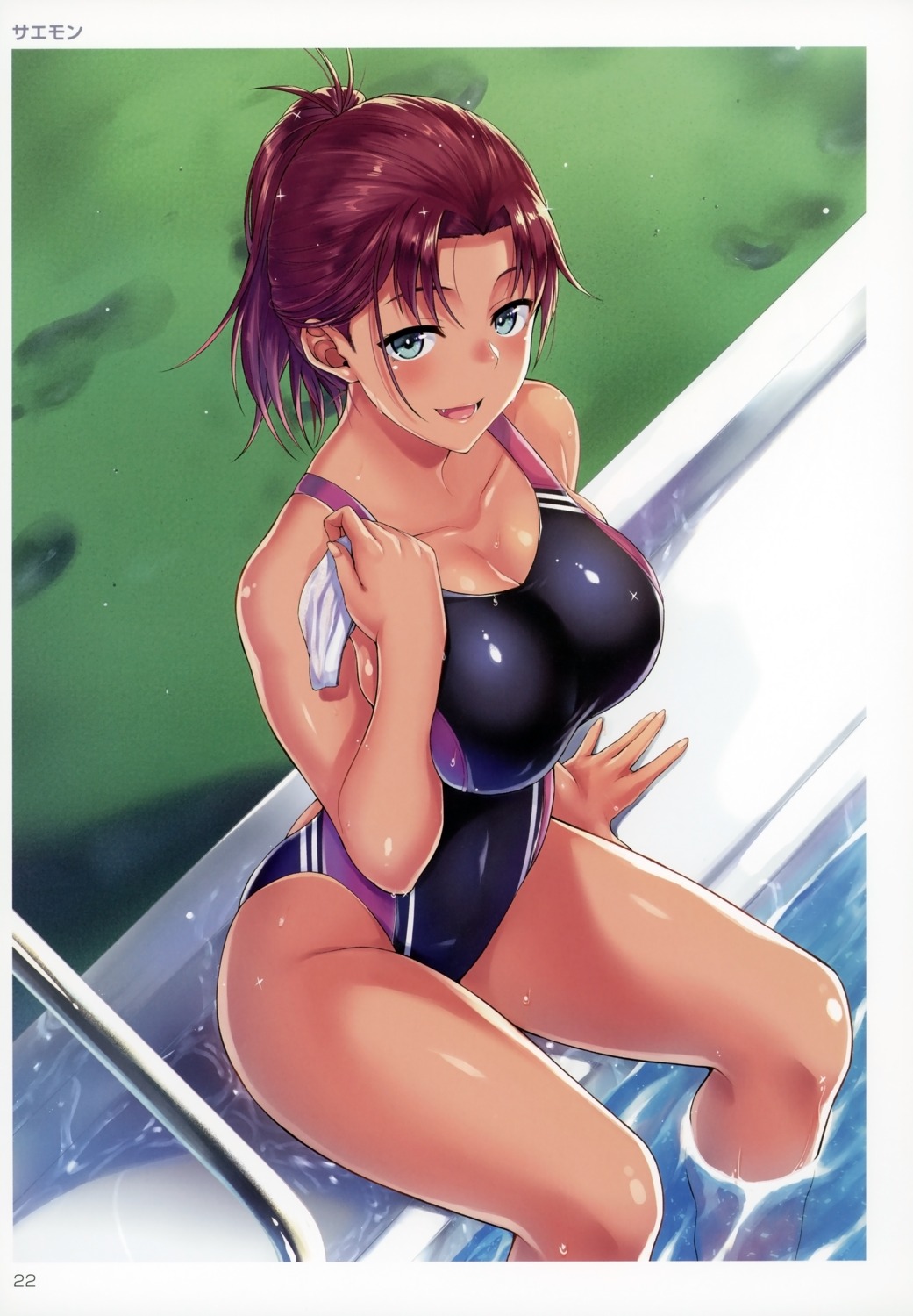 cleavage saemon swimsuits tan_lines wet