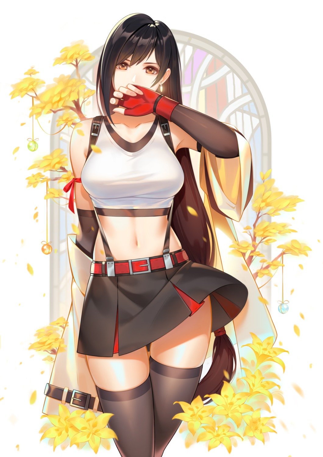 final_fantasy final_fantasy_vii louis_hung skirt_lift thighhighs tifa_lockhart