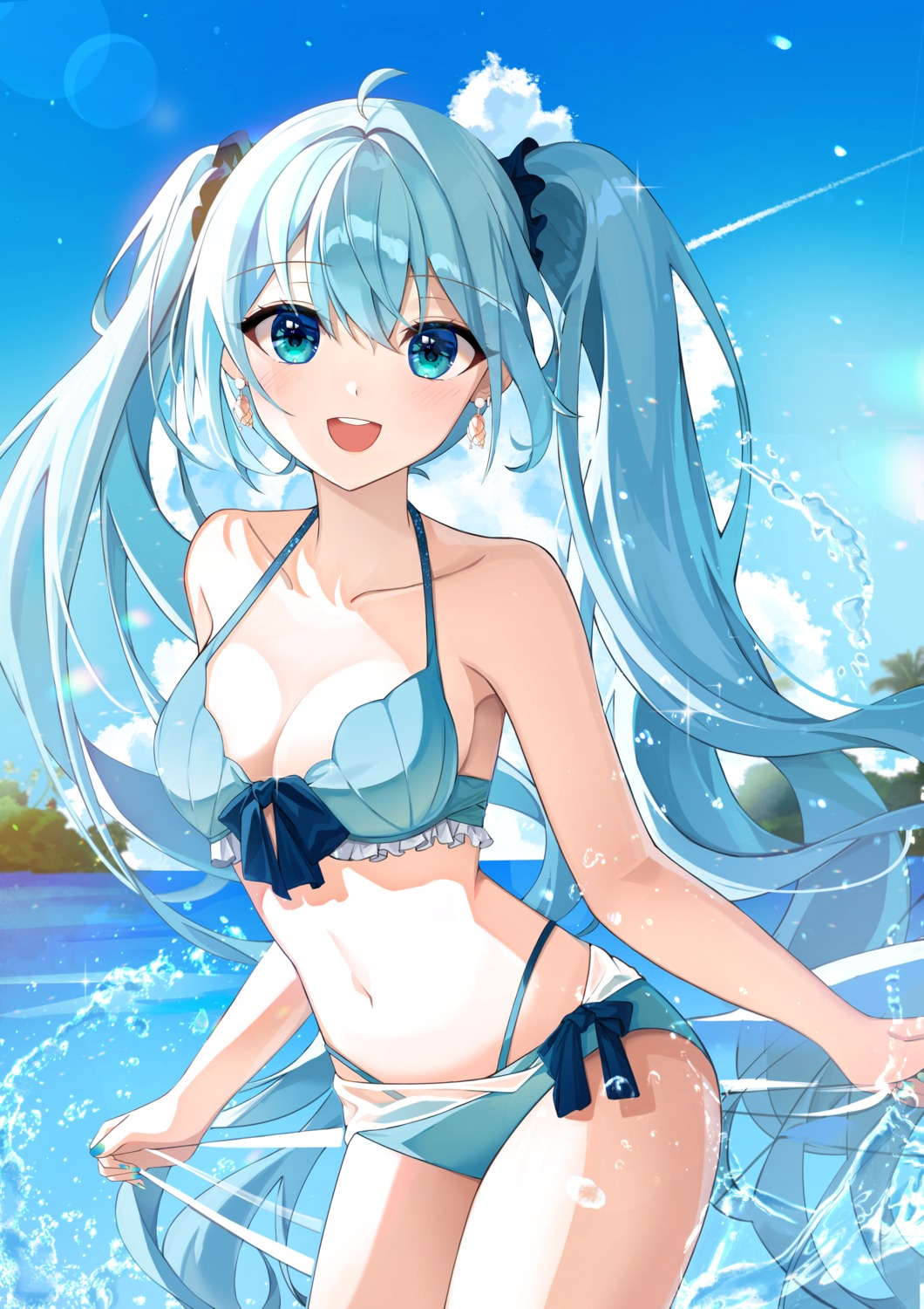 bikini hatsune_miku nanna_(heyj2888) see_through swimsuits vocaloid