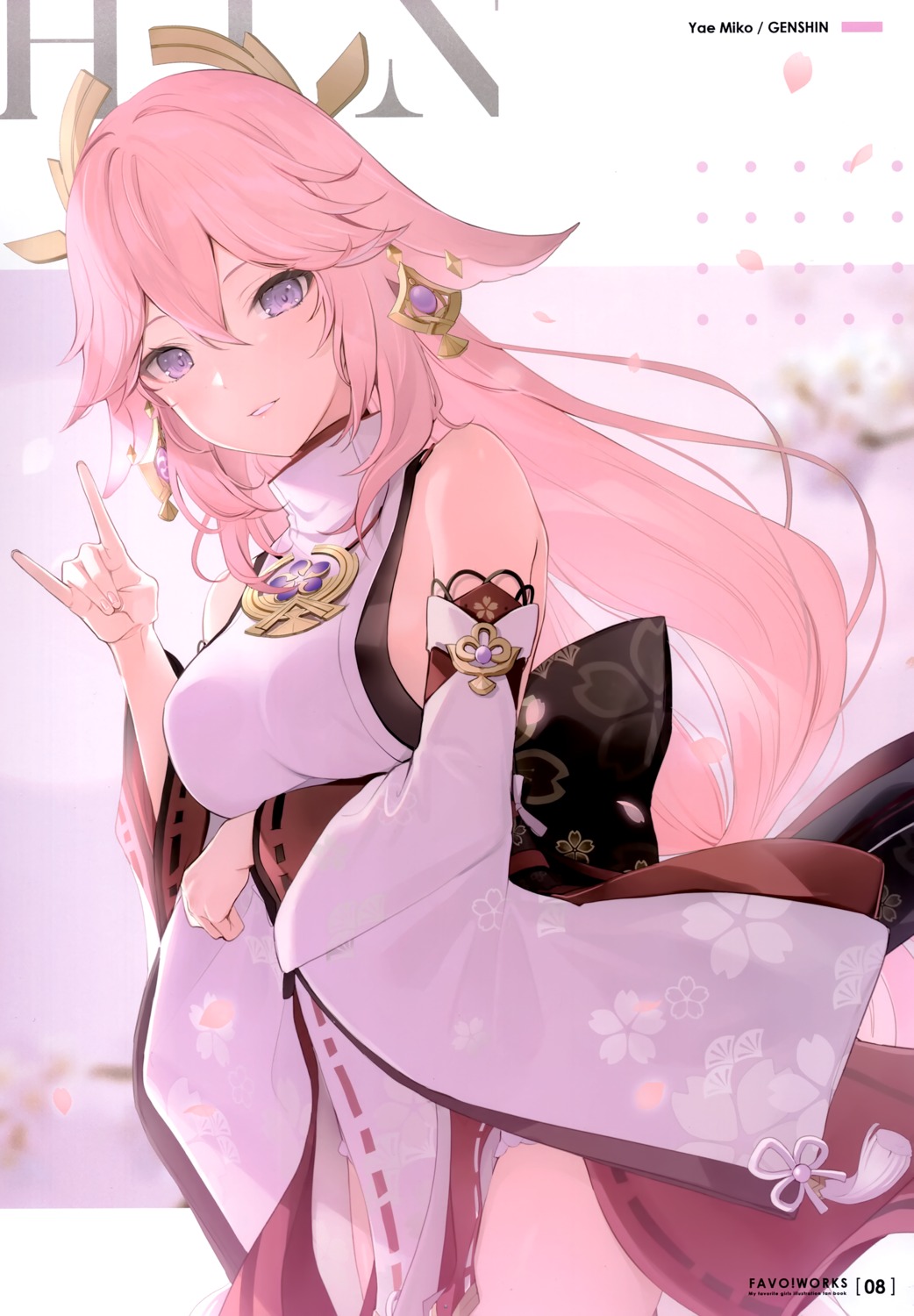 6u animal_ears eternal_land genshin_impact japanese_clothes kitsune yae_miko