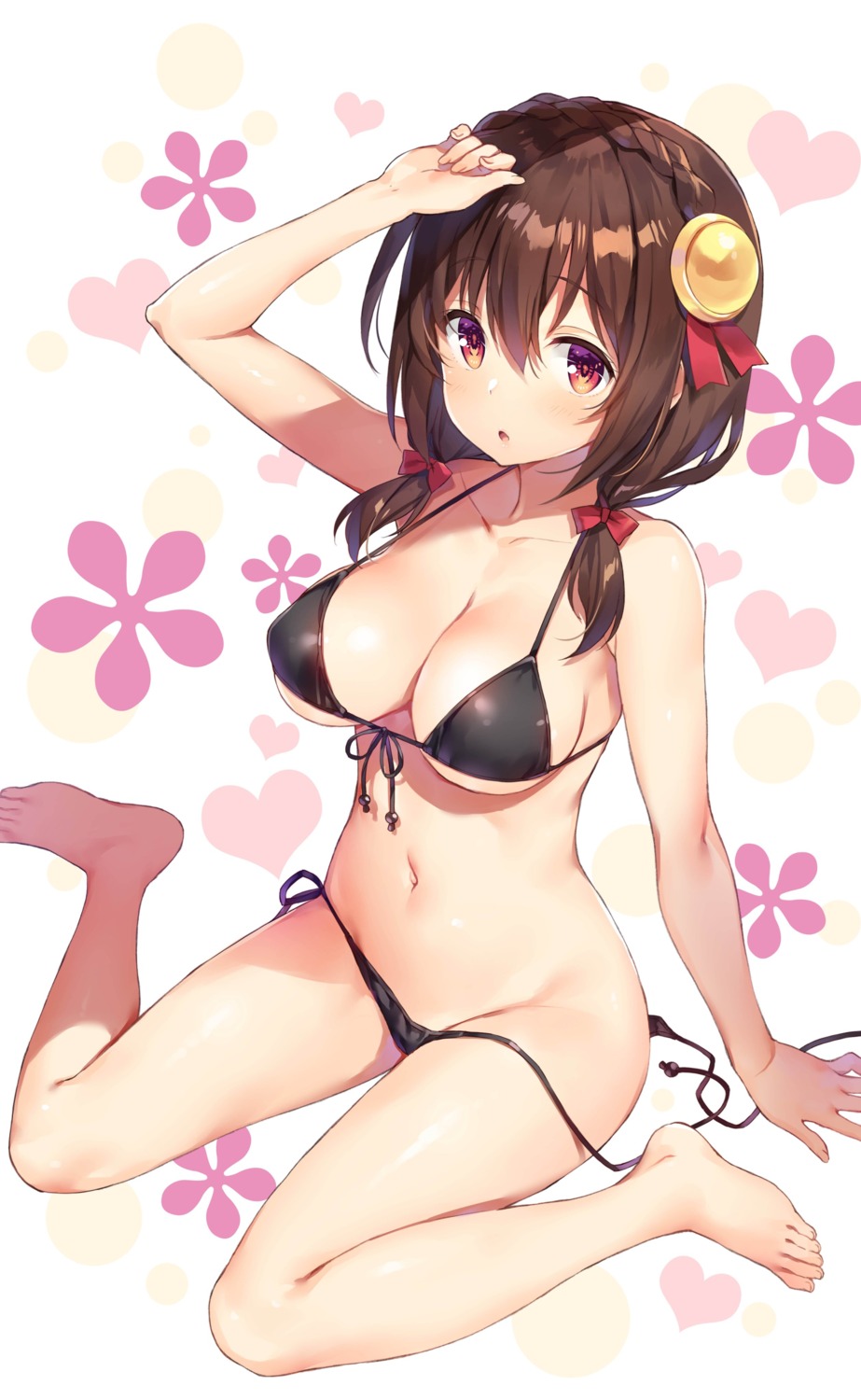 bikini kono_subarashii_sekai_ni_shukufuku_wo! panty_pull swimsuits wardrobe_malfunction yunyun_(kono_subarashii_sekai_ni_shukufuku_wo!) yuuki_hagure