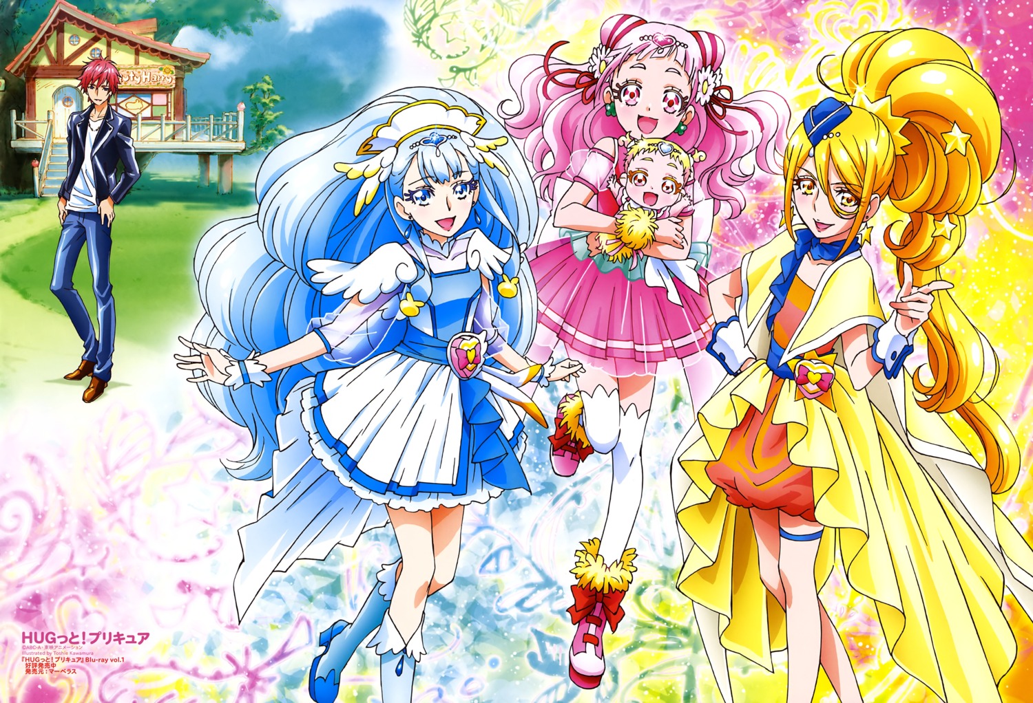 dress garter hariham_harry heels hug-tan hugtto!_precure kagayaki_homare kawamura_toshie nono_hana precure thighhighs yakushiji_saaya