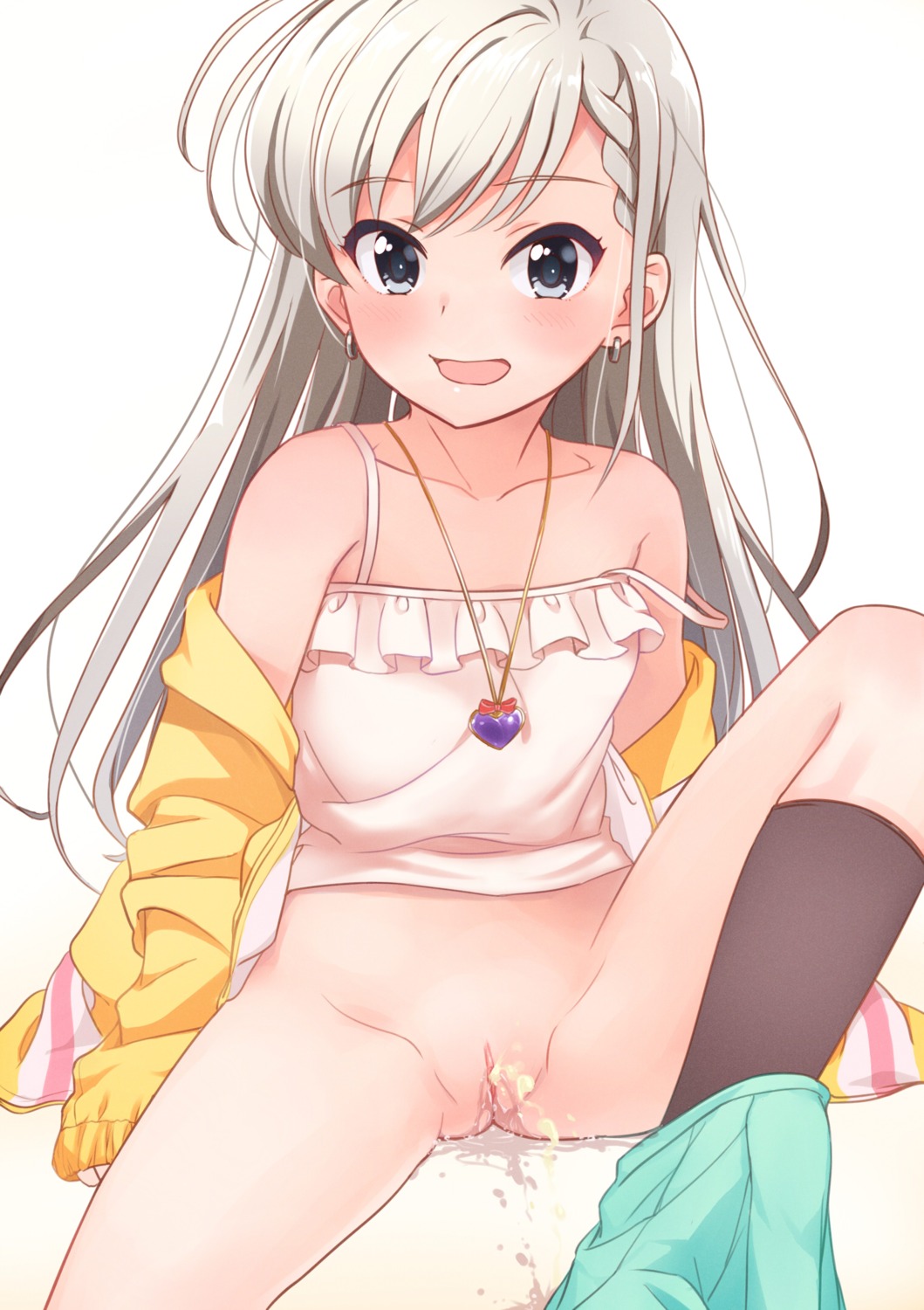 bottomless hayyan hisakawa_hayate loli pee pussy pussy_juice the_idolm@ster the_idolm@ster_cinderella_girls uncensored