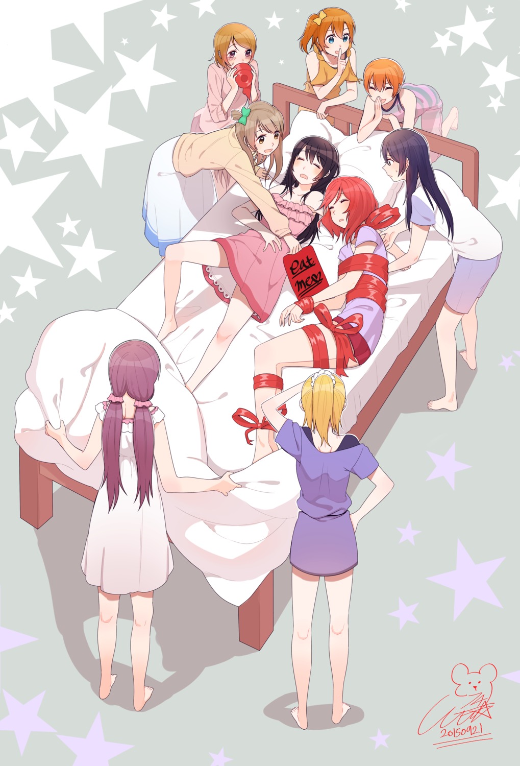 14_(vision5032) ayase_eli bondage dress hoshizora_rin koizumi_hanayo kousaka_honoka love_live! minami_kotori nishikino_maki pajama sonoda_umi toujou_nozomi yazawa_nico