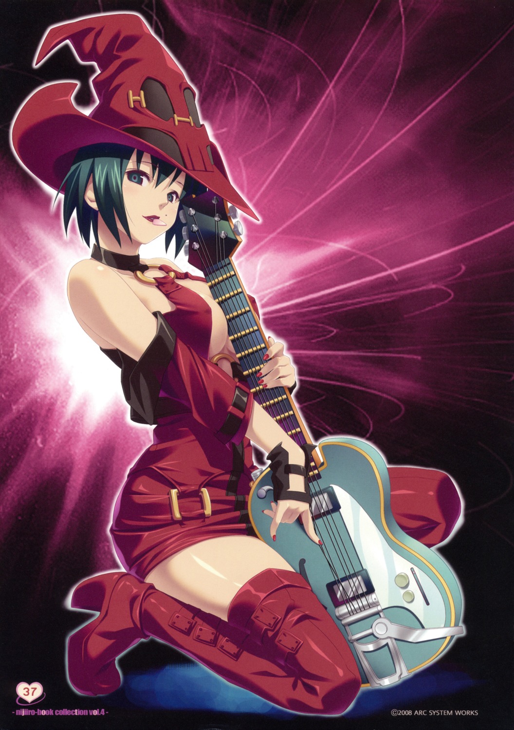 erect_nipples guilty_gear guitar i-no koutaro screening thighhighs