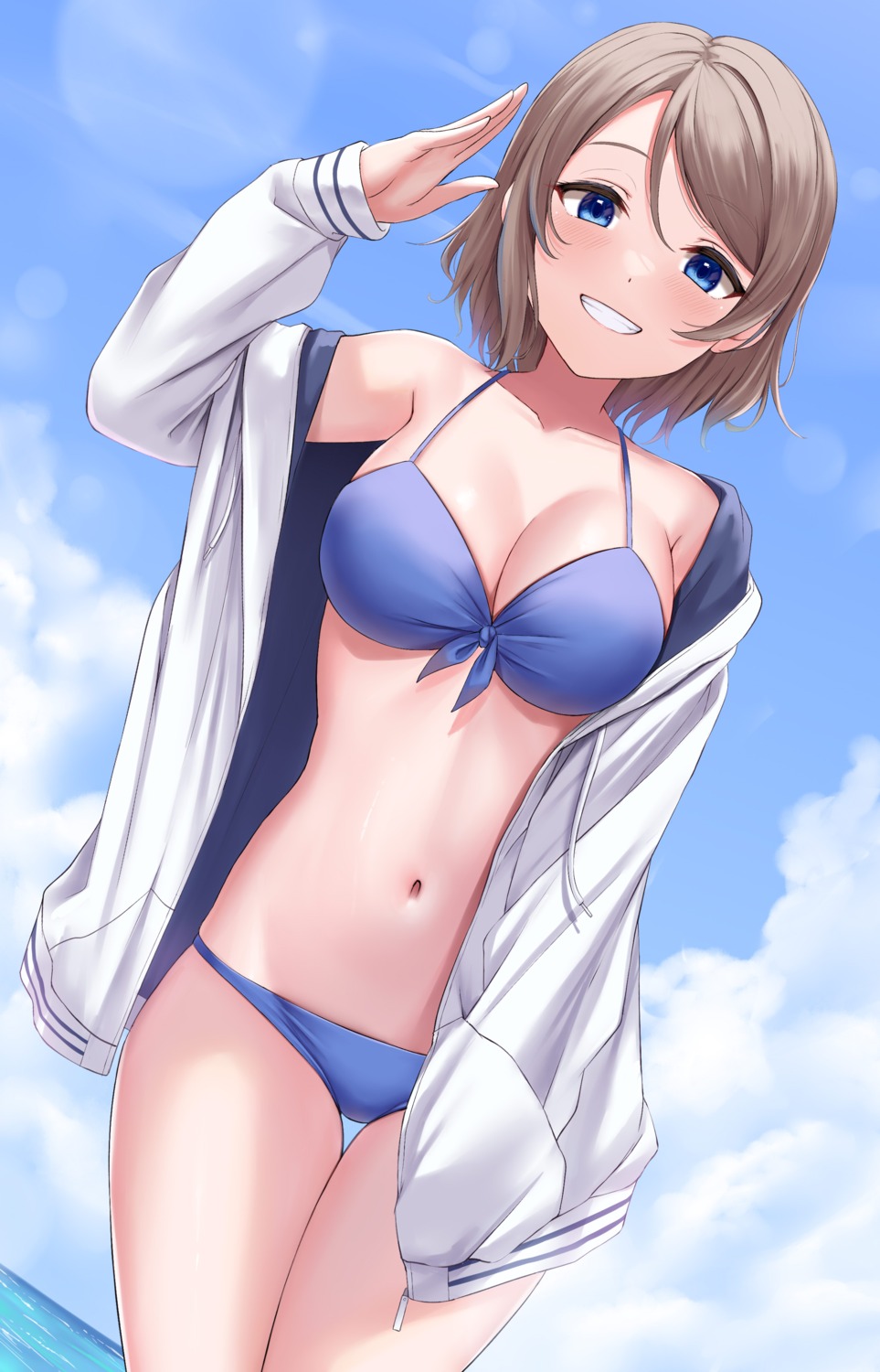 bikini love_live!_sunshine!! open_shirt rama_(yu-light8) swimsuits watanabe_you