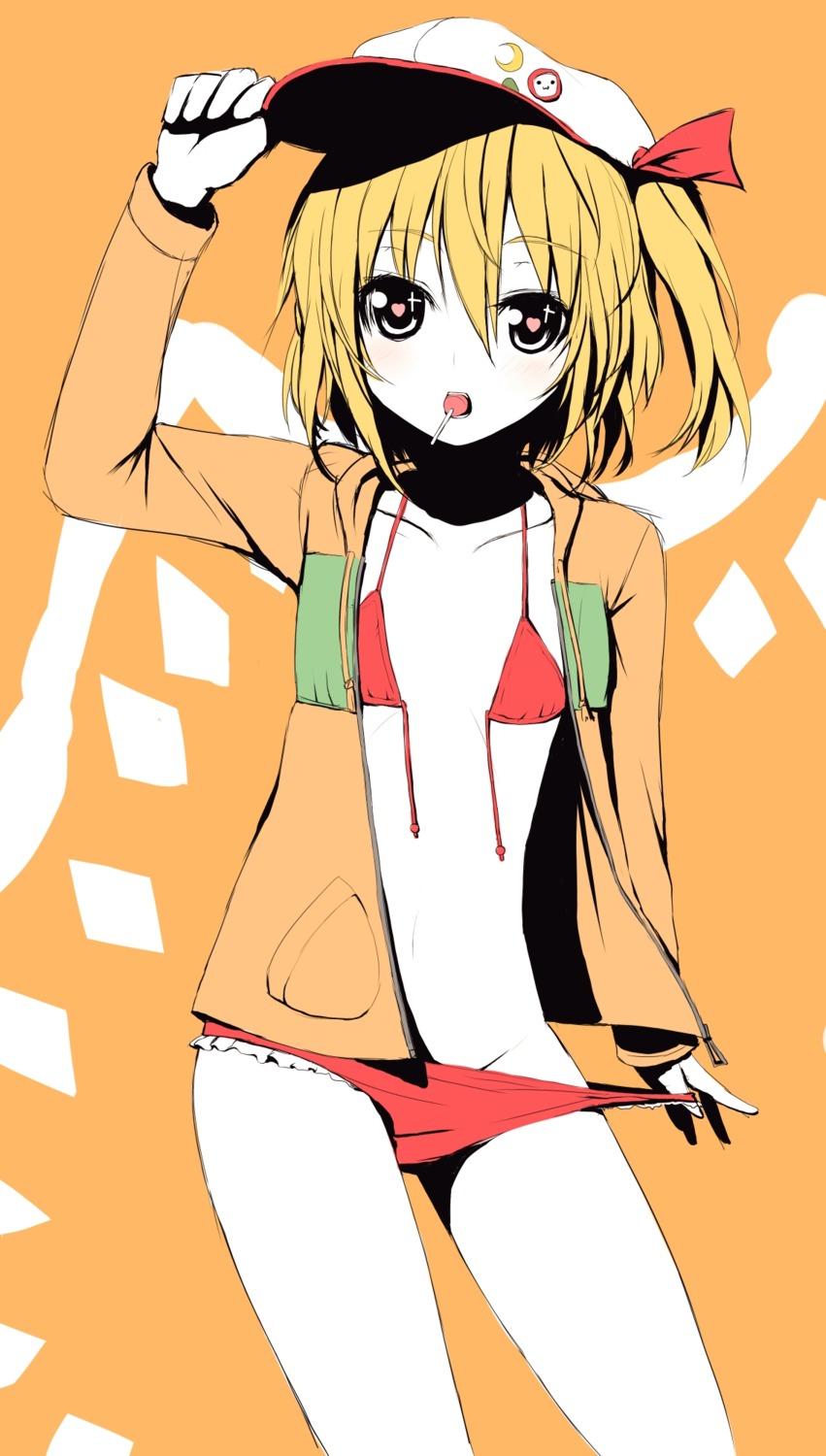 bikini flandre_scarlet hiraga_matsuri loli panty_pull swimsuits touhou