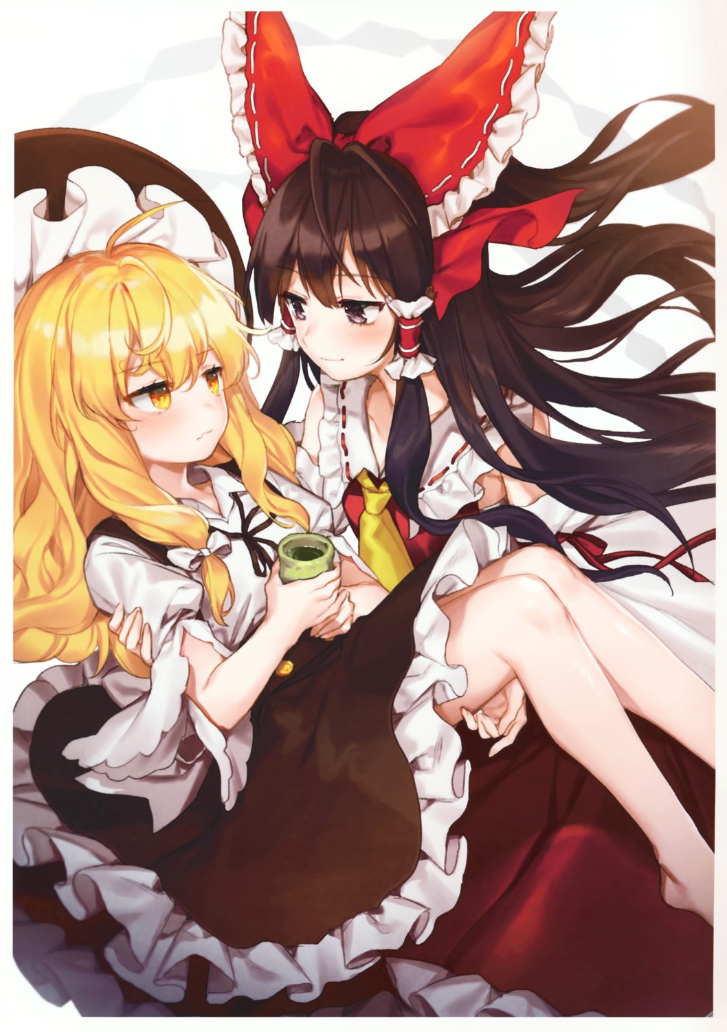 hajin hakurei_reimu kirisame_marisa touhou witch yuri